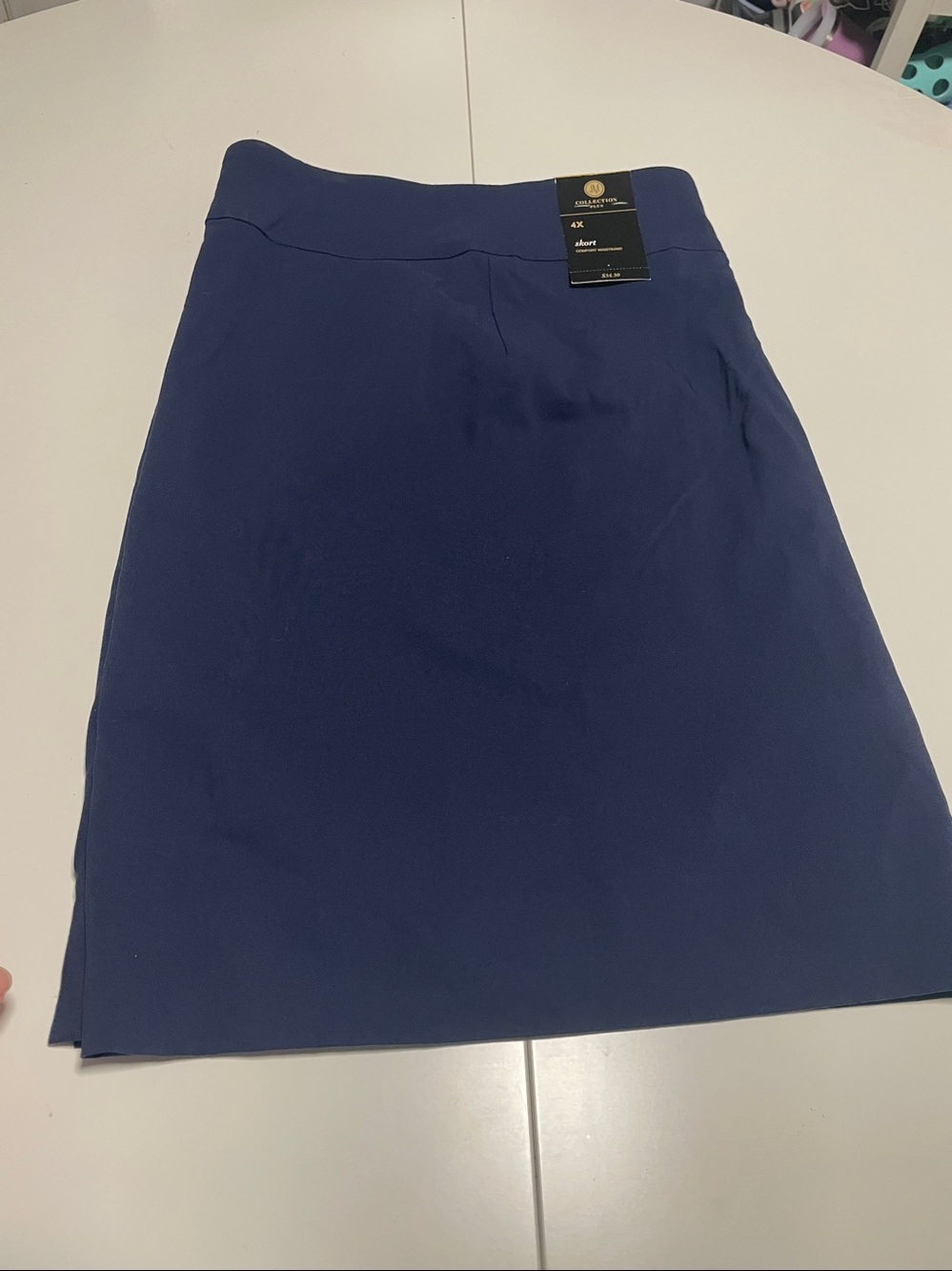 JM Collection Navy Stretch Mini Skort